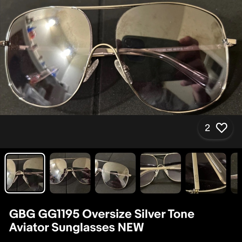 Guess GG1195 Silver Aviator Sunglasses